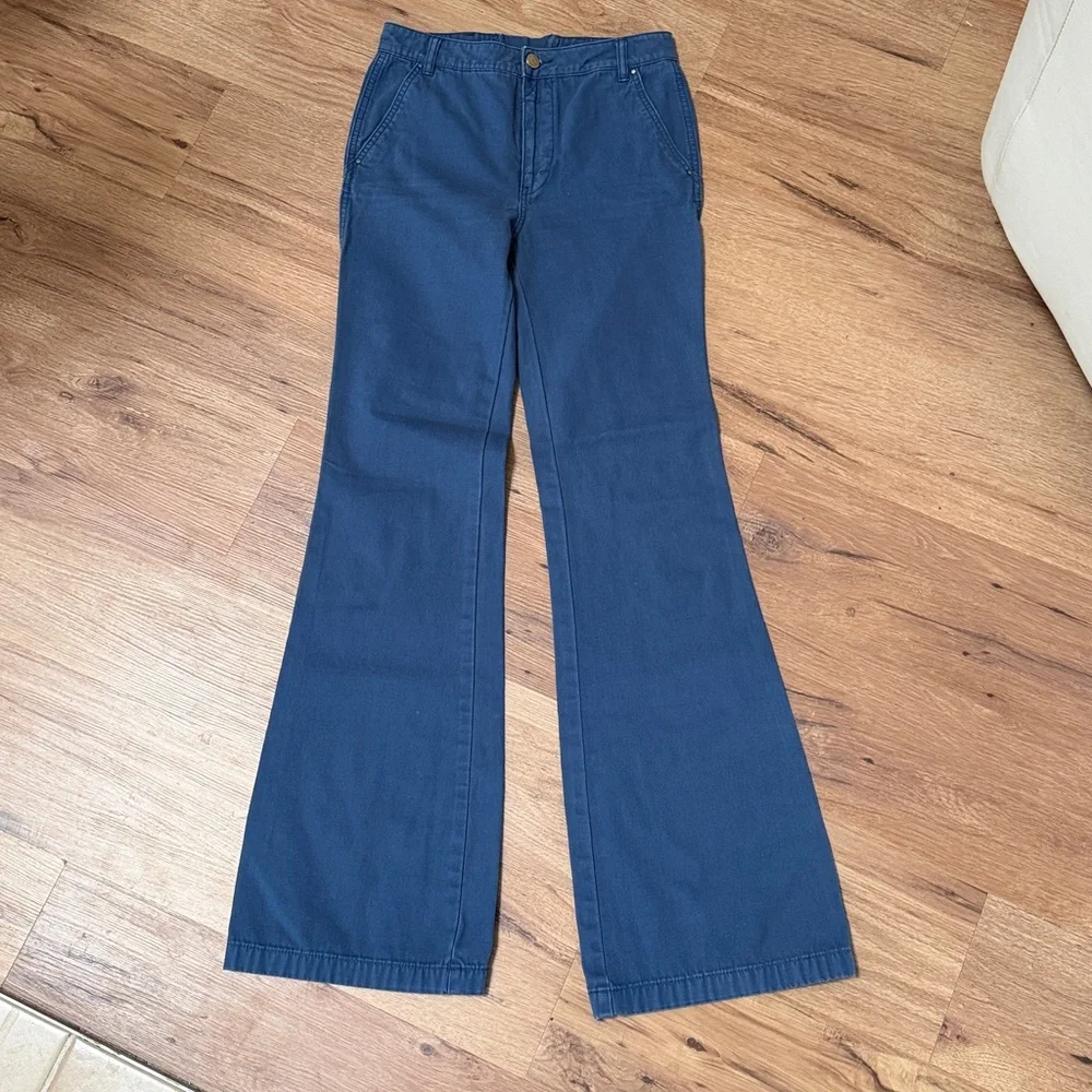 Tory Burch cotton flare trouser pants, EUC, size 6 tall